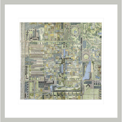 The Living City (project) (plan view) by Frank Lloyd Wright - Framed Giclee Print