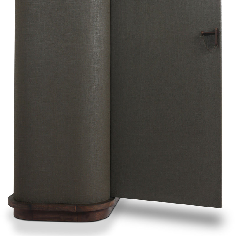 Berlin Cabinet-Black Linen, Dark Green Lacquered Linen
