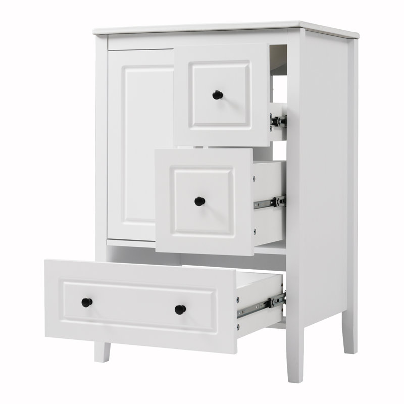 Meuble-lavabo de salle de bain avec lavabo, Blanc