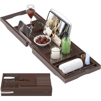 Plateau de baignoire en bambou, plateau de bain pliable pour baignoire | Plateaux de table de bain extensibles, baignoire et accessoires de salle de bain pour nouvelle maison / fête des Mères