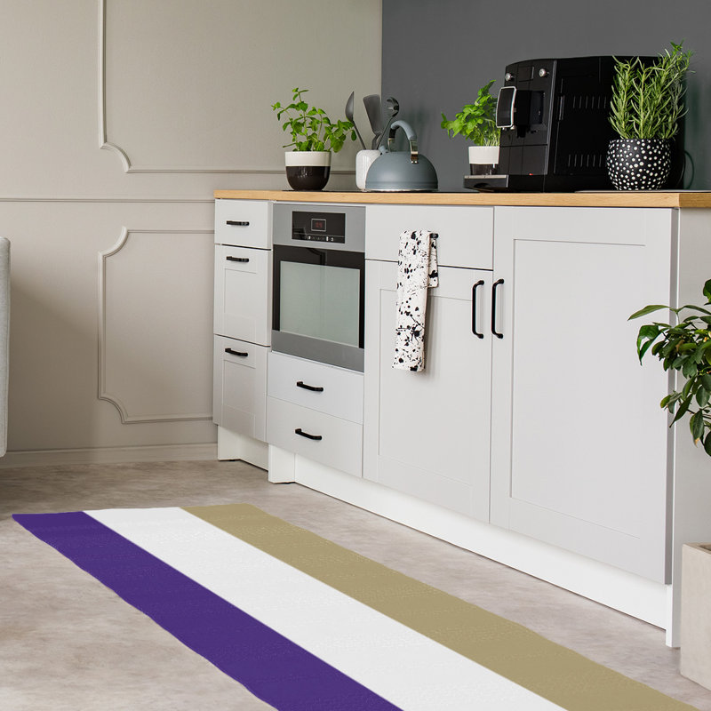 Tapis mauve/beige, Tapis de couloir 2 pi 6 po x 8 pi