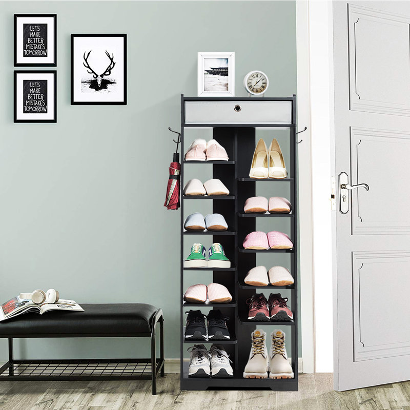 13 Pair Shoe Rack, Black