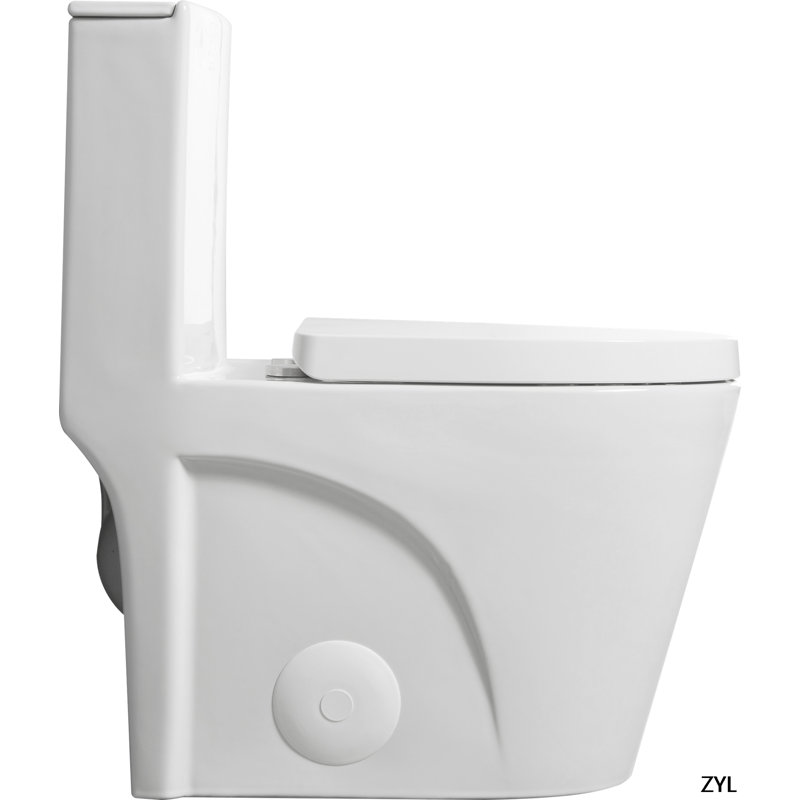 One-Piece Toilet, 1.1/1.60 GPF Water-Efficient Dual-Flush Elongated Comfort Height Floor Mounted, Standard-Size Toilet With Soft Closing Seat Included