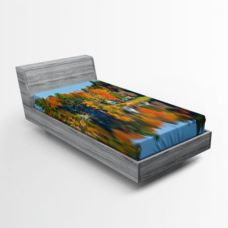 Drap-housse en microfibre abstrait Outer Space, Drap-housse de taille simple, Paysage multicolore
