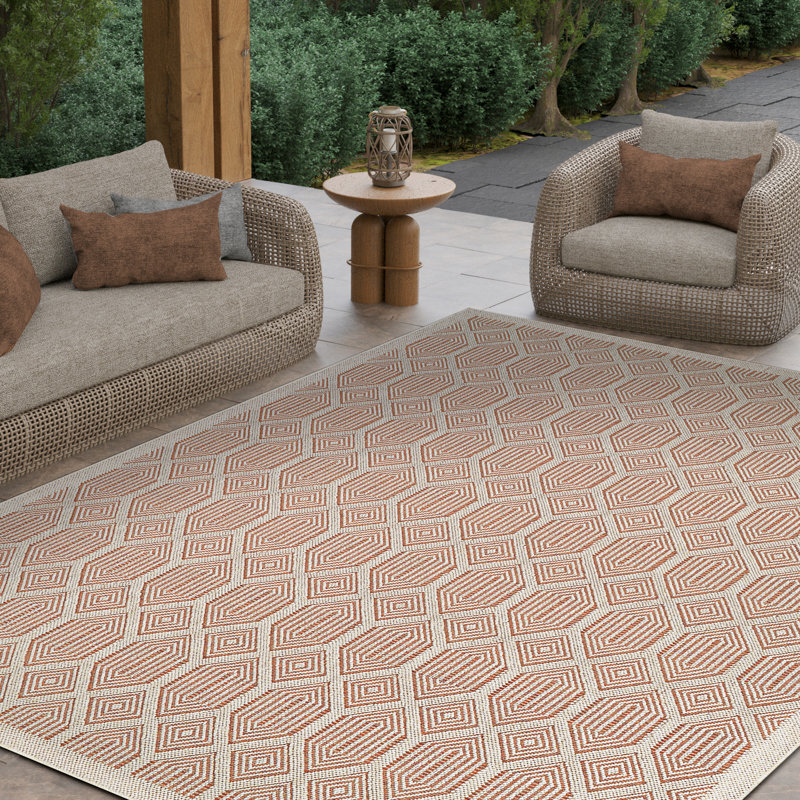 Tapis intérieur / extérieur Liguria Rapallo Umber, Ocre, 9 pi 0 po x 12 pi 1 po