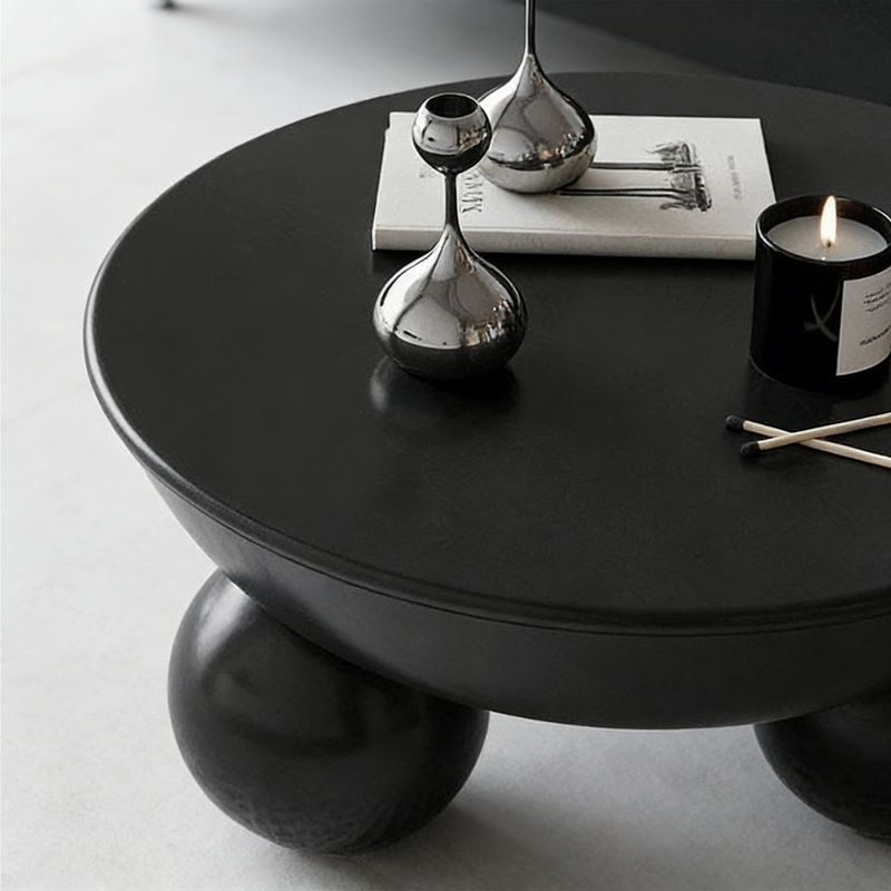 Nordic-style solid wood coffee table.