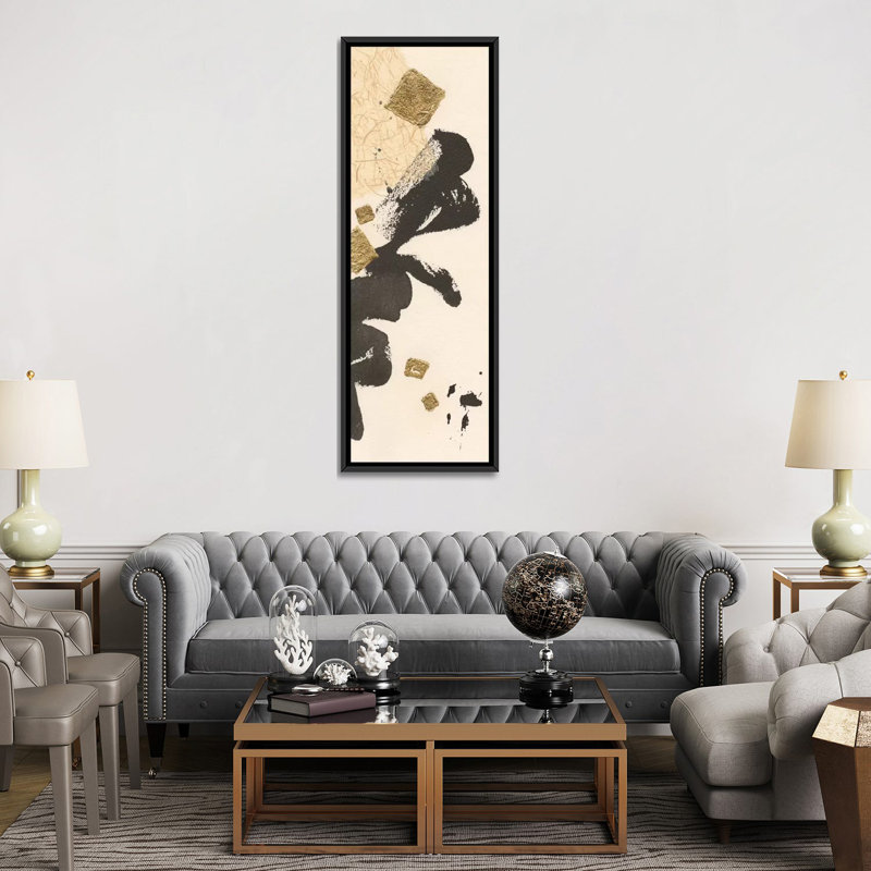 Gilded Collage II, impression sur toile tendue, H 72 po x l 24 po x P 1,5 po, Toile tendue