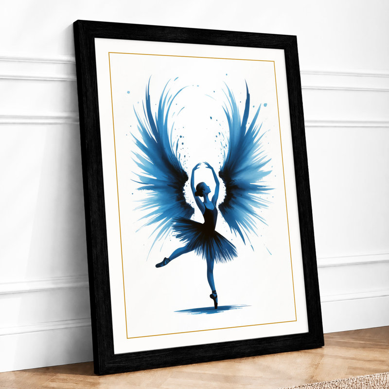 Ballet in Motion Modern - Framed Print, A4 - 29.7 x 21.0 cm, Black
