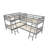L-Shaped Bunk Bed With Ladder,Twin Size-Gray