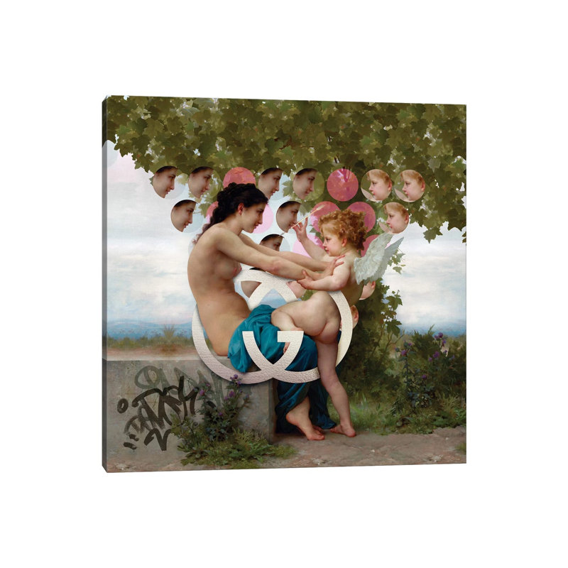 Girl & Cupid by José Luis Guerrero - 1 Piece Wrapped Canvas Wall Art, 93.98 cm H x 93.98 cm W x 1.91 cm D