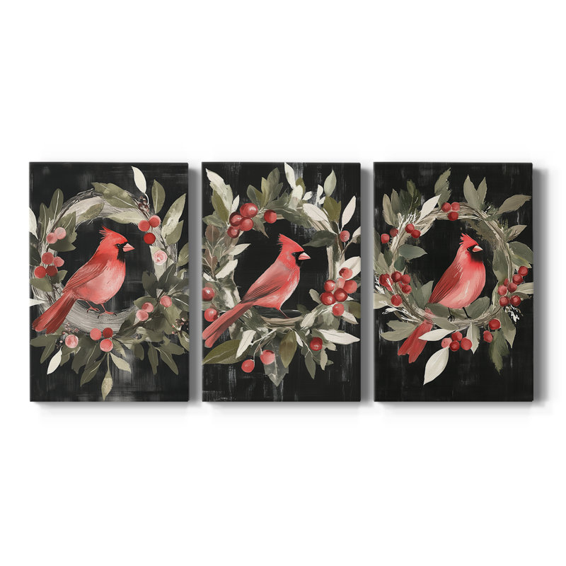 Art des Fêtes de Noël Cxxxi - Toile tendue avec châssis - 3 pièces, H 12 po x l 24 po