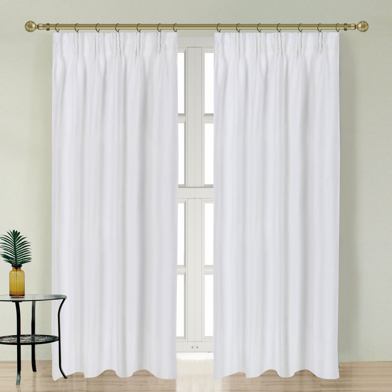 Newport Blackout Curtain Single Panel, 50" W x 96" L, Soft White