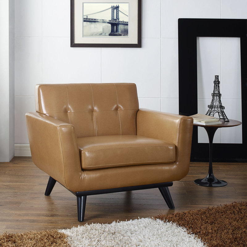 Fauteuil de salon Carson Carrington, Cuir véritable gris, Noir