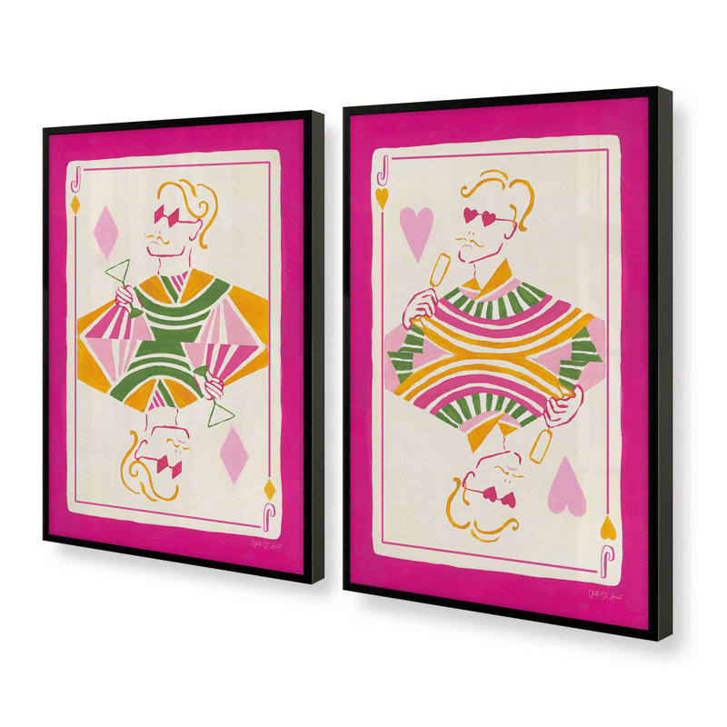 Ensemble de 2 impressions Pop Queen, 48" x 32", Framed Print, Satin Black