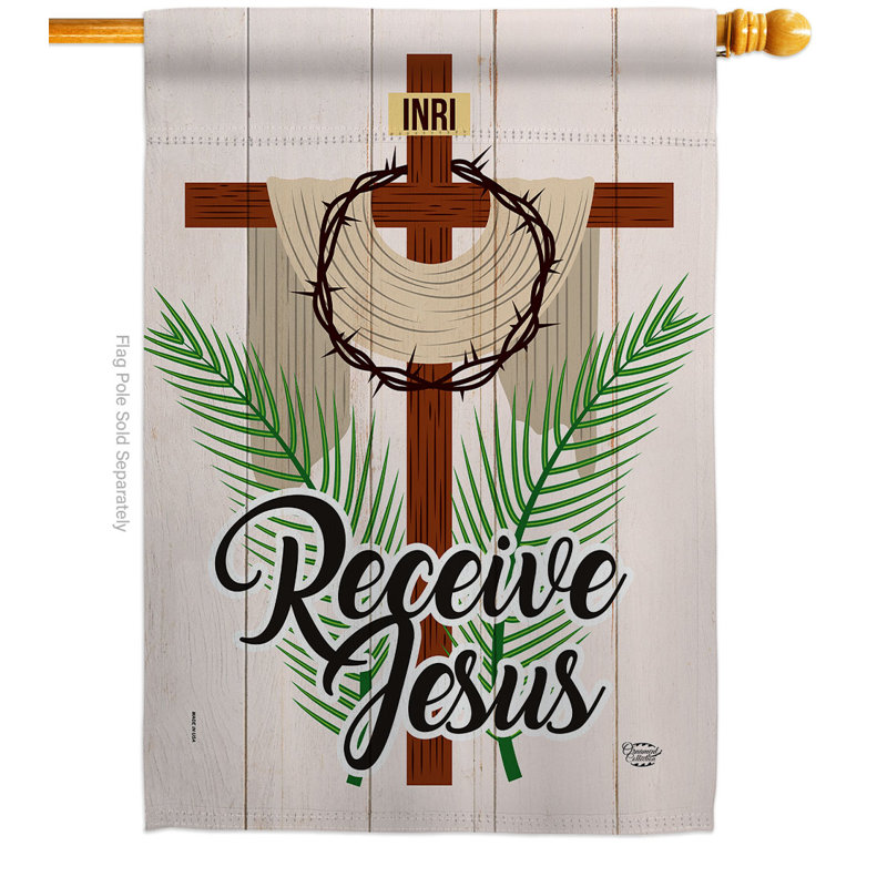Drapeau de maison en polyester à 2 côtés Daiah 40 x 28 po