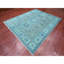 Tapis bleu en laine noué à la main de style médaillon Kazak 7 pi 9 po x 9 pi 6 po 34B78C0EB01D456C8C88917C409CE386