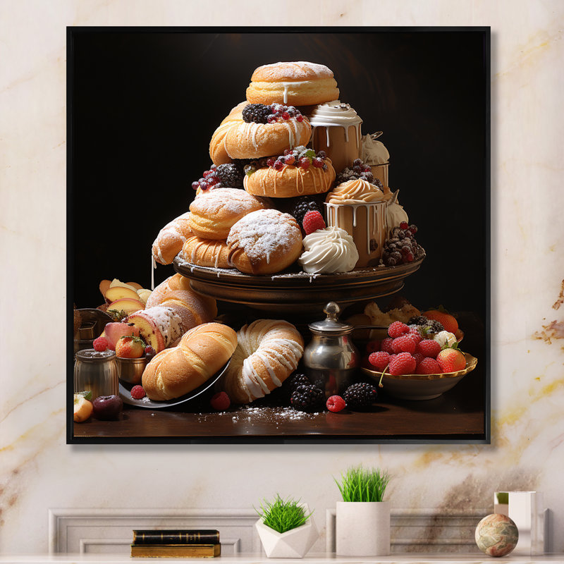 Sweet Pastries III sur impression sur toile, H 16 po x l 16 po x P 1 po, Cadre flottant noir