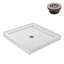 Base de douche en acrylique blanc brillant 32 "x 32" avec drain central Streamline, drain inclus-117295482