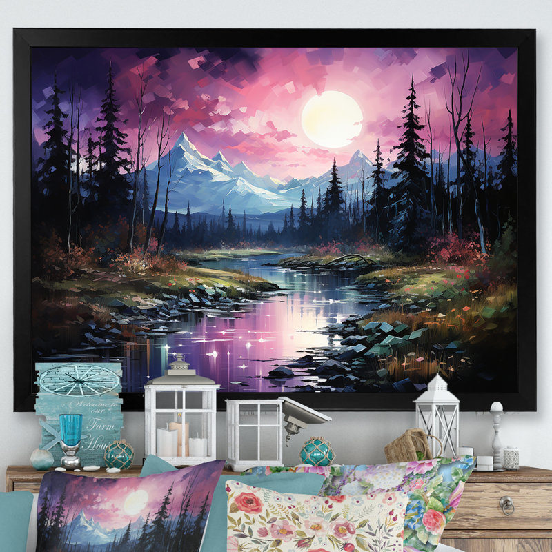 Art mural Northern Light, H 32 po x l 24 po x P 1 po, Cadre d'angle fermé noir
