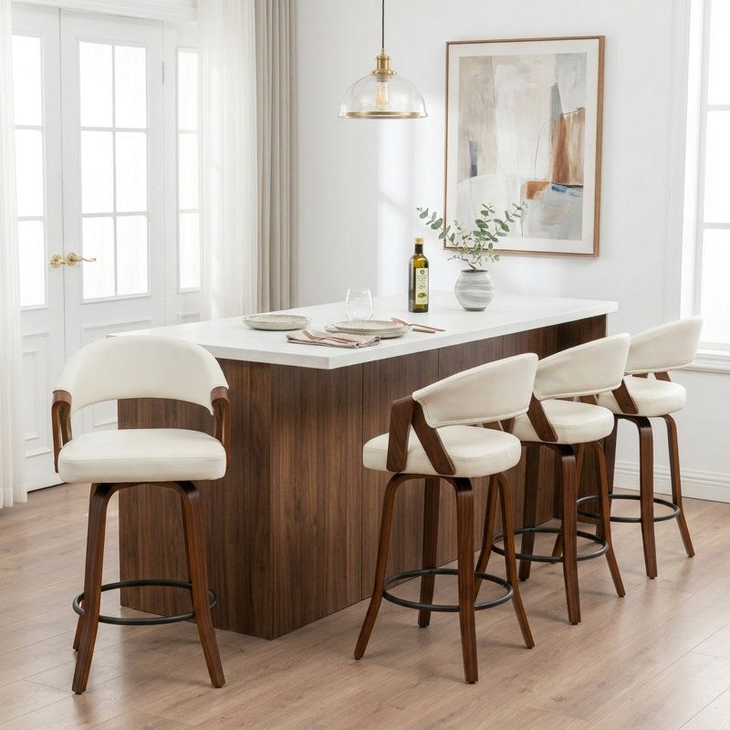 Tabouret de comptoir pivotant Ayala, White