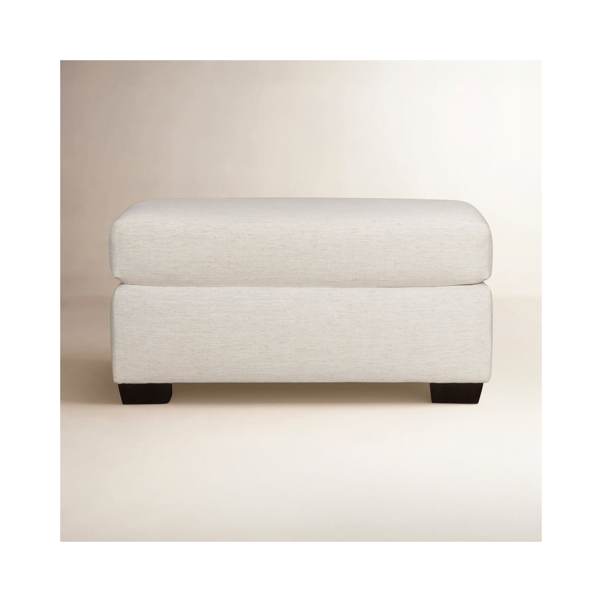 Cranbrook Upholstered Ottoman, Drusky Ivory Sustain® Basketweave