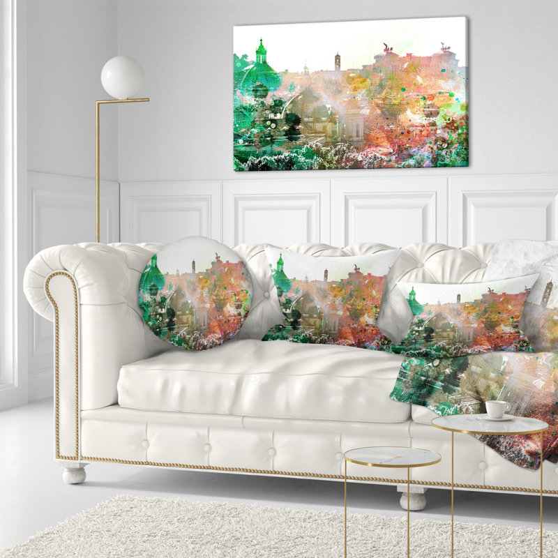 Coussin décoratif coloré aquarelle