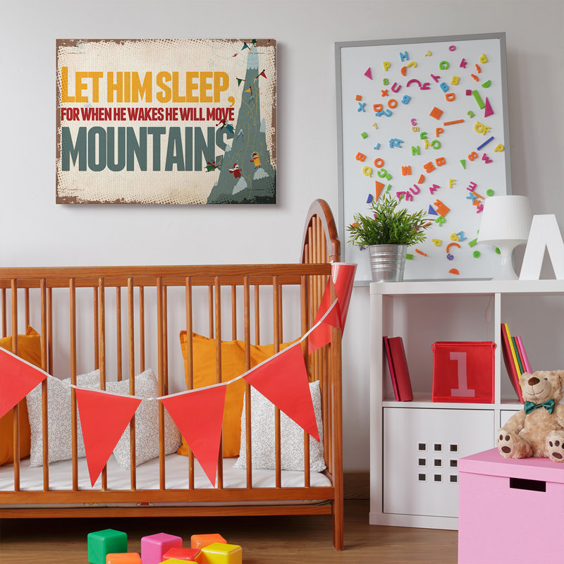 Art de grimpeur de montagne «Let him Sleep» de Lerch, Toile tendue, H 30 po x l 40 po