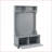 Hall Tree with Shoe Rack Bench, Coat Hooks &amp; Open Shelves – Modern Classic Gray 40.16”W | MDF-18867904