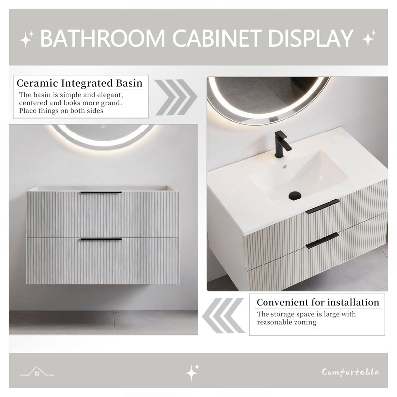 Meuble-lavabo gris 36 po sans lavabo