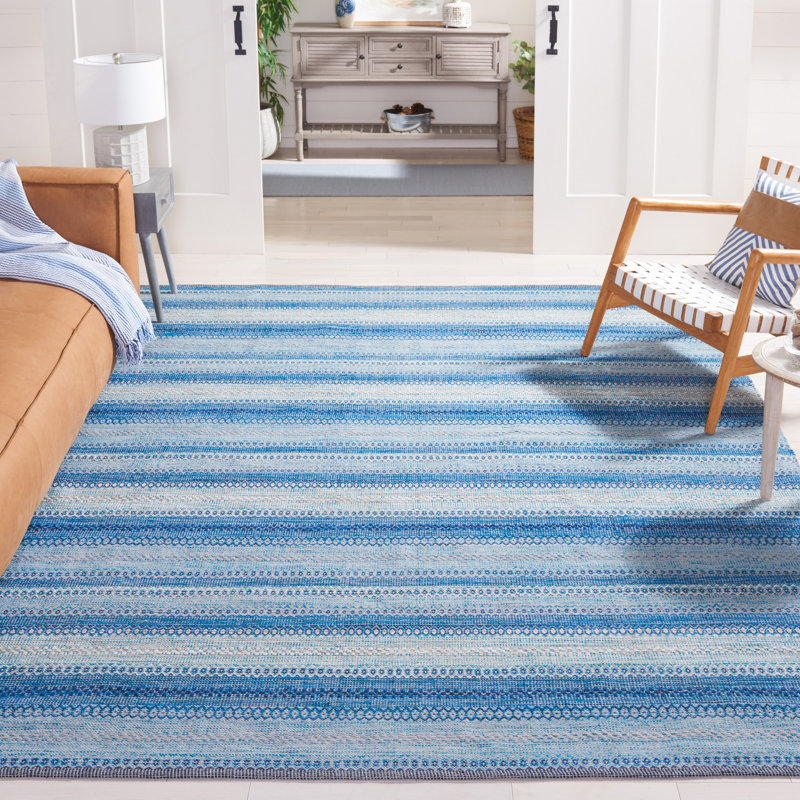 Kilim Flat Weave Cotton Geometric Rug, Rectangle 4' x 6'