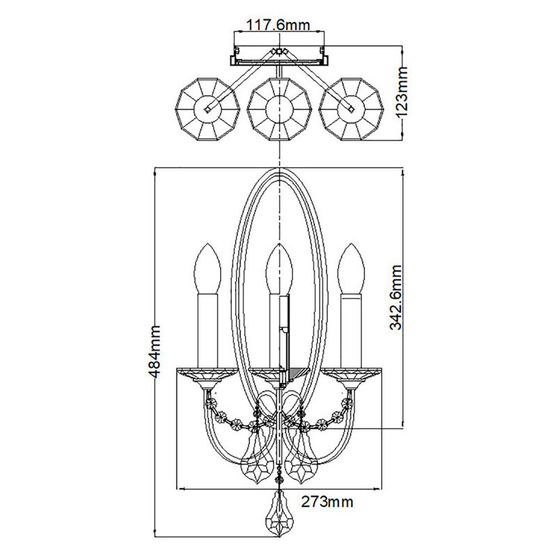 Carnanreagh Steel Candle Wall Light