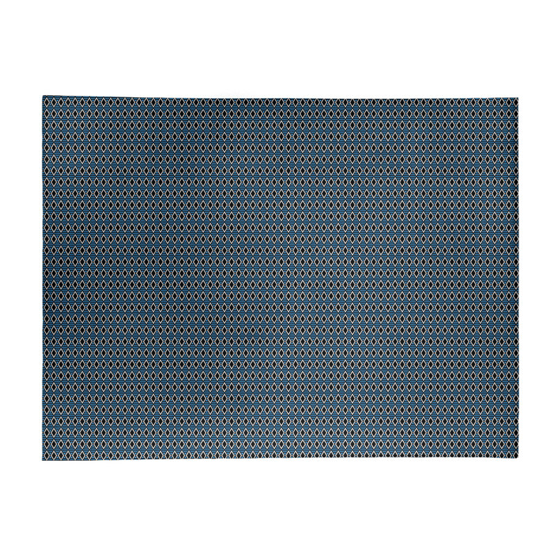 Tapis bleu à carreaux géométriques classic, Rectangle 9 pi x 12 pi