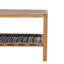 Table basse d'extérieur en bois d'acacia avec tablette de rangement en corde tissée
