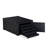 14-Pc Dining Table Set a Rectangular Table with a coffee Table and 12 Dark Gotham Grey Linen Fabric Dining Chair, Wire Brushed Black-251287436-263195130-263195131