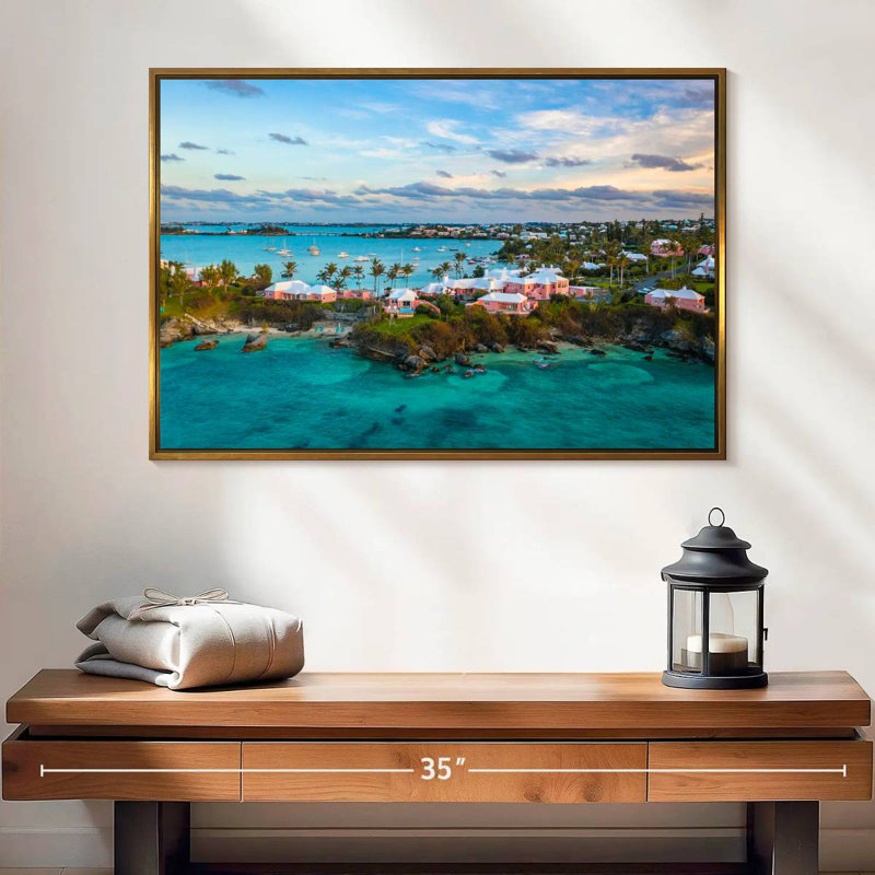 Bermuda Vanna House, 25 po x 17 po, Cadre flottant doré