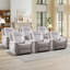 Fauteuil inclinable électrique en cuir végétalien et rembourré Alverez de 39,4 po de largeur avec USB (ensemble de 6)-110327094