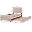 Lit plateforme tapissier avec lit gigogne-477070233