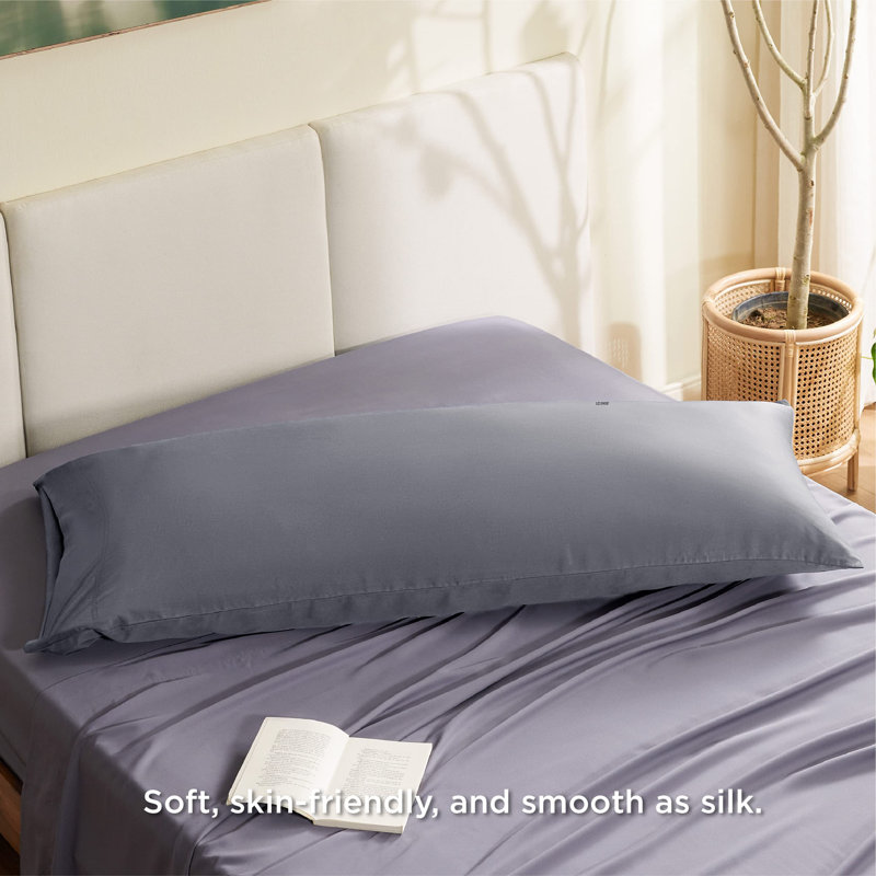 Rayon from Bamboo Pillowcase with Envelope Closure, Silver Gray, Body Pillowcase