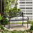 Outsunny 50" Outdoor Bench, Metal Garden Bench With Floral Pattern Backrest, Porch Bench With Slatted Seat For Park, Yard, Lawn, Black