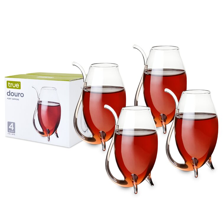 True Port Glasses with Sipper, Douro Port Wine Sippers Barware