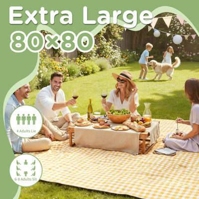 Waterproof Picnic Blanket Beach Outdoor Camping Mat Extra Large Foldable Cute Big Travel Essential Accessories Gift Park Patio Lawn Garden Grass Ground Play Music Festival Concert Must Have
