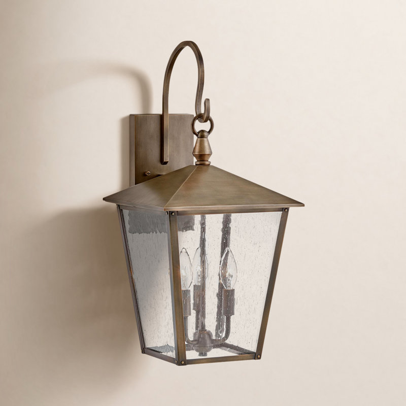 Lanterne murale d'extérieur à 3 ampoules Huntersfield, Bronze brillant, H 23 po x l 11 po x P 13,25 po