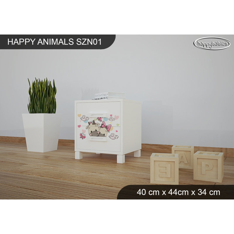 2 Drawer Nightstand, White