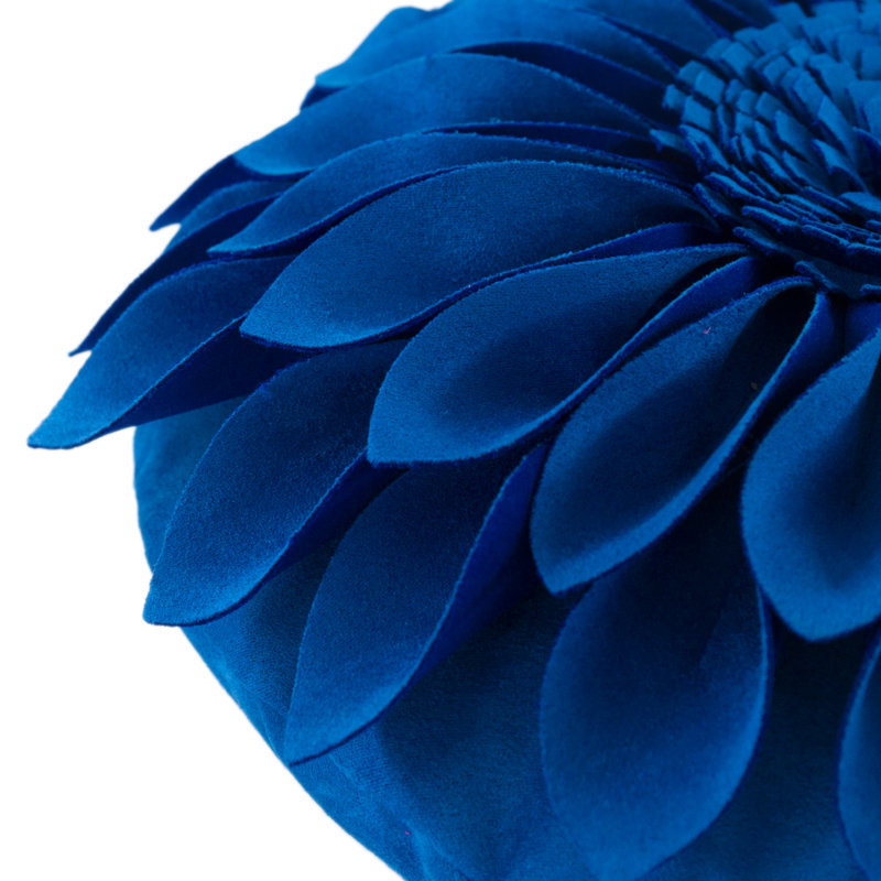  Housse et insert de coussin décoratif en tournesol Appliqued, Bleu azur - suède uni, Carré 12 po