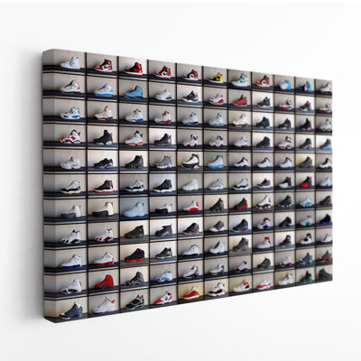 Basketball Sneaker Collection Canvas Wall Art – Sports Shoe Print for Man Cave