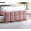 Lit contemporain avec tête de lit et lit gigogne rembourrés roses pour la décoration de chambre à coucher