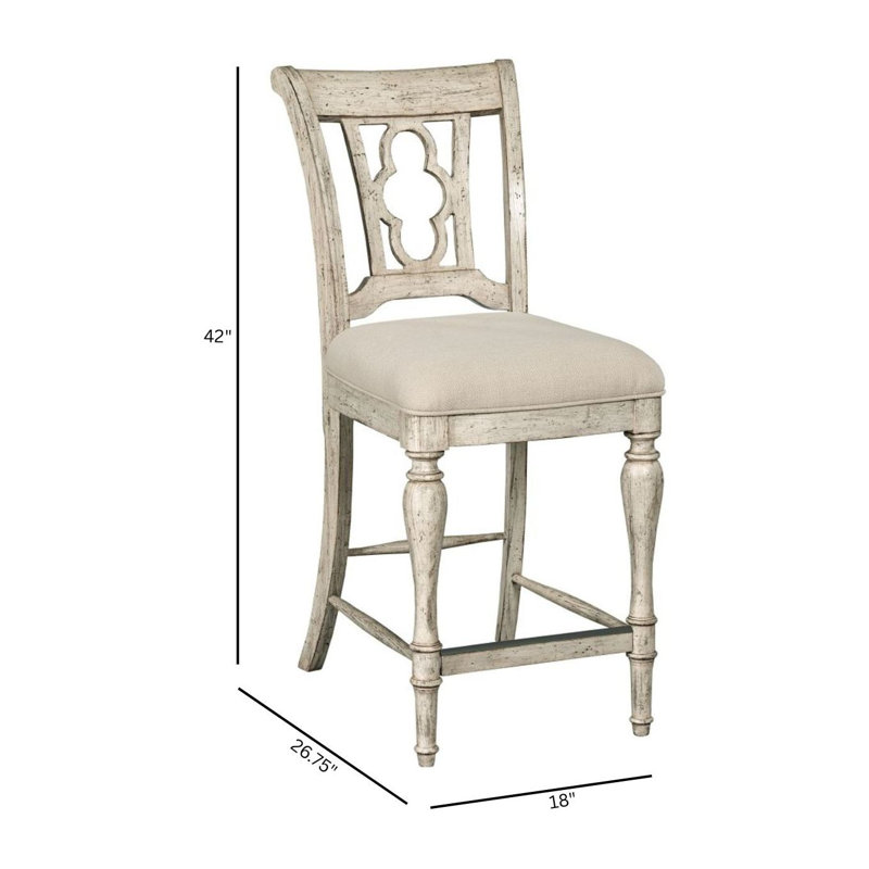 Ensemble de deux chaises d'appoint hautes Kendal, Beige, Beige, Blanc