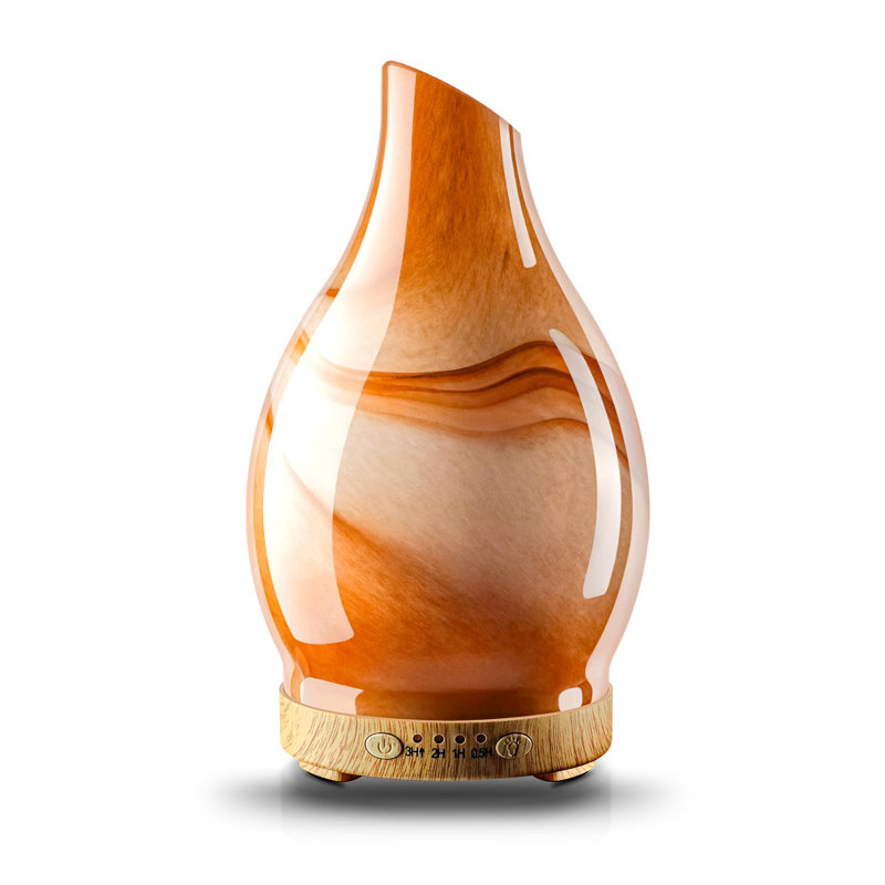 Diffuseur d'huiles essentielles, diffuseur d'aromathérapie en verre de 120 ml avec 7 lumières de couleur, arrêt automatique et 4 réglages de minuterie, diffuseur ultrasonique à brume fraîche pour le bureau de la maison (Dessert)