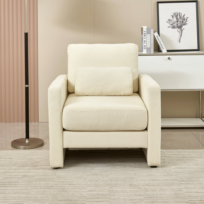 Chaise d'appoint, fauteuil rembourré en chenille