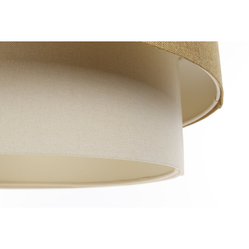 Zygi 1 - Light Cream Drum Pendant, Yellow Mustard/Beige